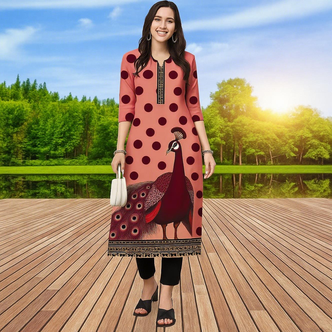 Ethnic Fashion Kurtis - Müslüman Kurt Kadınlar Günlük Moda Elbise