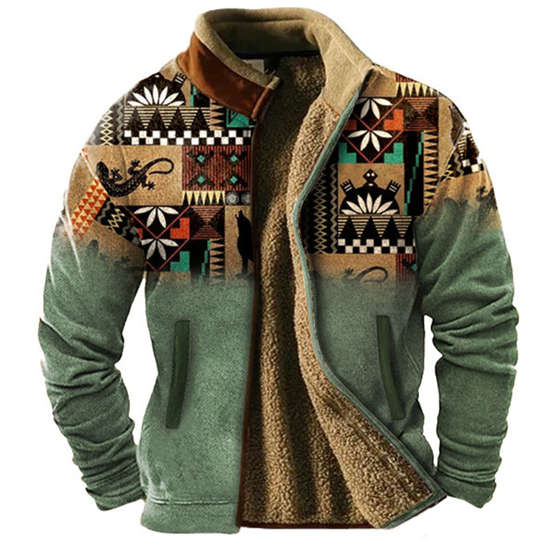 Fashion Ethnic Wear For Men - Kışlık Erkek Uzun Kollu Tam Fermuarlı