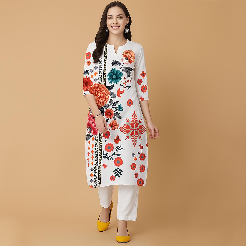 Müslüman Çiçek Desenli Kurt No - Ethnic Fashion Kurtis incelemesi ve fiyatı